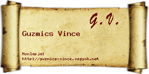 Guzmics Vince névjegykártya